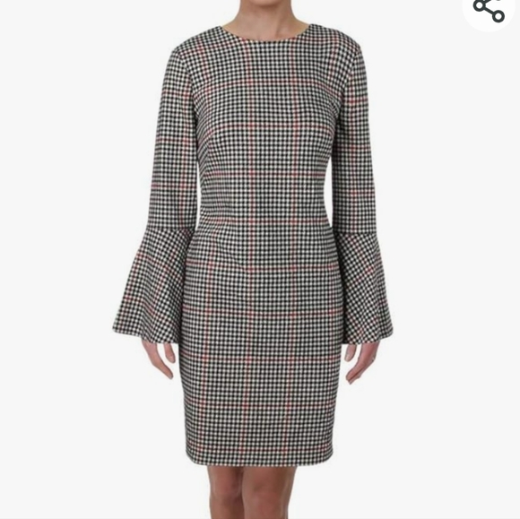 Lauren Ralph Lauren Dresses & Skirts - Lauren Ralph Lauren Windowpane Houndstooth Dress with Bell Sleeve